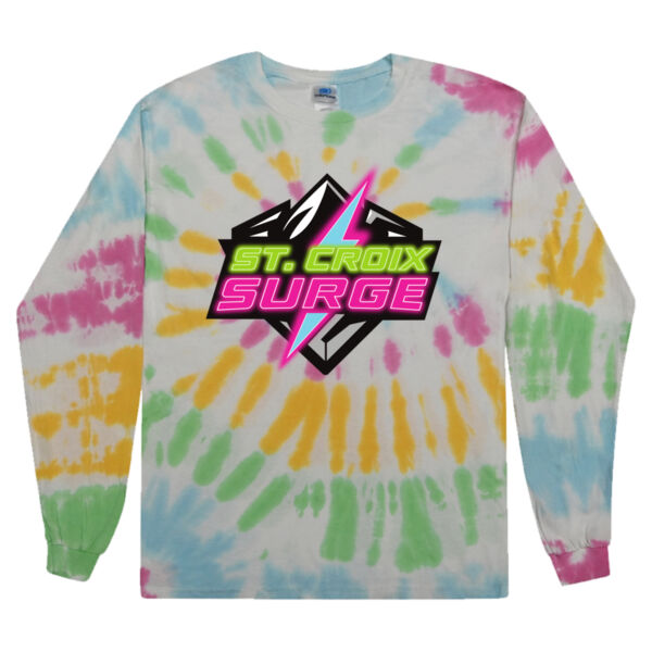 Youth Tie-Dyed Long Sleeve T-Shirt - Printed Logo  Thumbnail