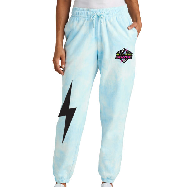 Port & Co. Women's Beach Wash Cloud Tie-Dyed Sweatpant - Printed Logos Thumbnail