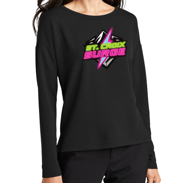Mercer + Mettle Women's Stretch Drop Shoulder Pullover - Printed Logo Thumbnail
