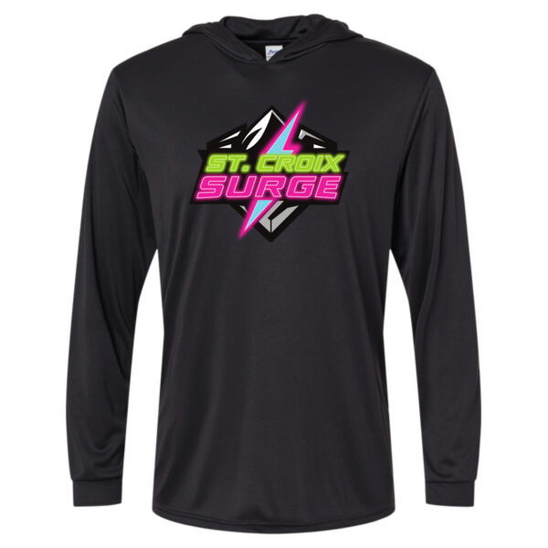 Unisex Bahama Performance Hooded Long Sleeve T-Shirt - Printed Logo Thumbnail